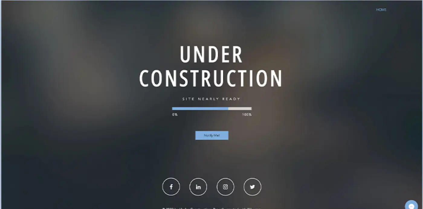 Typical small business website built on a generic template